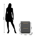 Ver imagem 6 de Mesa de Cabeceira Lateral Compacta 2 Gavetas 50cm Dubai Alasca - Mabe Magazine