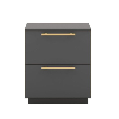 Mesa de Cabeceira Lateral Compacta 2 Gavetas 50cm Dubai Alasca - Mabe Magazine
