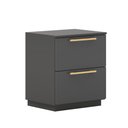 Ver imagem 3 de Mesa de Cabeceira Lateral Compacta 2 Gavetas 50cm Dubai Alasca - Mabe Magazine