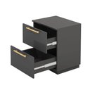 Ver imagem 5 de Mesa de Cabeceira Lateral Compacta 2 Gavetas 50cm Dubai Alasca - Mabe Magazine