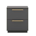 Ver imagem 4 de Mesa de Cabeceira Lateral Compacta 2 Gavetas 50cm Dubai Alasca - Mabe Magazine