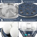Ver imagem 6 de Elite Gourmet Cozedor de Ovos Rápido, 7 Ovos com Bandeja de Pocher, Azul
