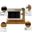 Ver imagem 2 de Painel Home com Nicho TV LED Off White Nature Amadeirado 154cm Maragogi