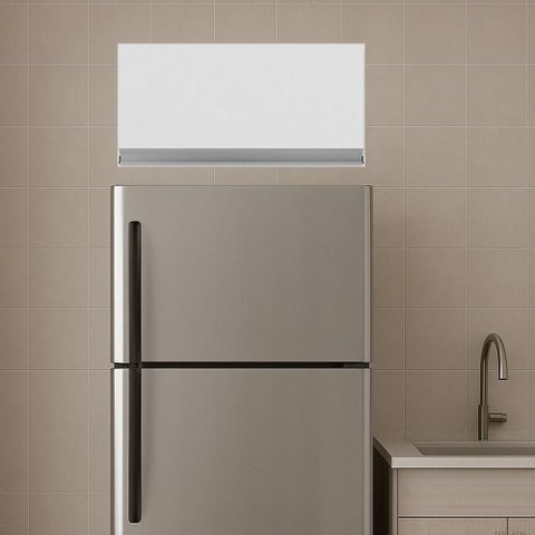 Armário Cozinha Aéreo Geladeira 60cm Basculante Leticia A01 - D'Rossi Amendoa e Preto
