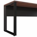 Ver mais imagens de Mesa Plataforma Individual com Caixa de Tomadas Pés Metal 120cm Industrial Executive Louro Preto E Preto