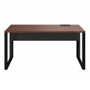 Ver imagem 5 de Mesa Plataforma Individual com Caixa de Tomadas Pés Metal 120cm Industrial Executive Louro Preto E Preto