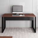 Ver imagem 4 de Mesa Plataforma Individual com Caixa de Tomadas Pés Metal 120cm Industrial Executive Louro Preto E Preto