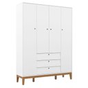 Ver imagem 4 de Berço Americano e Guarda Roupa Unique 4 Portas Branco Soft Eco Wood com Colchão Ortobom - Matic