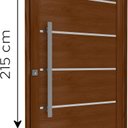 Ver imagem 2 de Porta de Alumínio Pivotante Lambri 215cm x 105cm Friso e Puxador de 80cm Lucasa Ideale Marrom