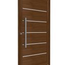 Ver imagem 1 de Porta de Alumínio Pivotante Lambri 215cm x 105cm Friso e Puxador de 80cm Lucasa Ideale Marrom
