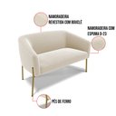 Ver imagem 2 de Sofá Namoradeira e Poltrona Pé Ferro Dourado Stella Bouclê Bege D03 - D'Rossi