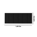 Ver imagem 3 de Cabeceira Painel Riscada Estofada para Cama de Casal 1,40 - Preto