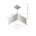 Ver imagem 2 de Lustre Pendente Quadrado Md-4020 Cúpula em Tecido 21/35x35cm Linho Bege - Bivolt