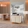 Buffet Aros 2 Portas Pés Madeira Maciça Off White/ Naturalle - 8