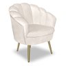Kit 2 Poltronas Pétala Luxo Pés Dourado Veludo Bege para Lash Designer Bz Home Decor - 3