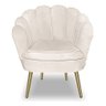 Kit 2 Poltronas Pétala Luxo Pés Dourado Veludo Bege para Lash Designer Bz Home Decor - 4
