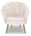 Ver imagem 4 de Kit 2 Poltronas Pétala Luxo Pés Dourado Veludo Bege para Lash Designer Bz Home Decor