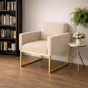 Ver imagem 2 de Poltrona Decorativa Reforçada para Sala de Espera Bege