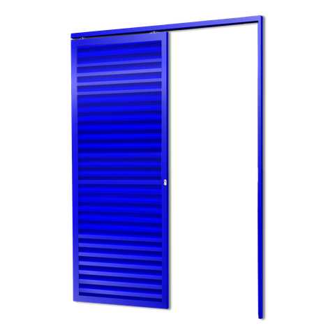 Porta de Correr Suspensa Veneziana Dir L.25 Azul 210x90 Brimak