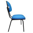 Ver imagem 3 de Kit 4 Cadeiras para Escritorio Secretaria Fixa Pé Palito Recepção Tecido Js Azul