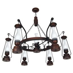 Lustre Lampião Envelhecido 7 Lâmpadas 887e - 1