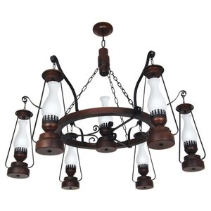 Lustre Lampião Envelhecido 7 Lâmpadas 887e