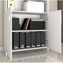 Ver imagem 4 de Kit com 2 Armários para Escritório Semi-Aberto 2 Portas com Chave Branco
