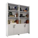 Ver imagem 2 de Kit com 2 Armários para Escritório Semi-Aberto 2 Portas com Chave Branco