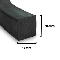 Perfil Borracha Esponjosa Vedação 15x15 - 15m - 2