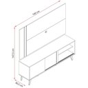 Ver imagem 3 de Rack com Painel para TV até 60 Polegadas Cronos 160cm MDP Cumaru Opala Madetec Móveis