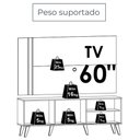 Ver imagem 4 de Rack com Painel para TV até 60 Polegadas Cronos 160cm MDP Cumaru Opala Madetec Móveis