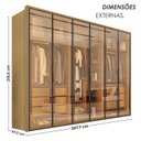 Ver imagem 4 de Guarda Roupa 6 Portas Reflecta 6 Gavetas Estrutura 100% MDF Lizz