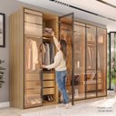Ver imagem 6 de Guarda Roupa 6 Portas Reflecta 6 Gavetas Estrutura 100% MDF Lizz