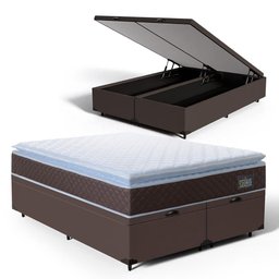 Cama Box Baú com Colchão de Espuma D33 Pillow Top Comfort Luxo Queen 158cm - 2