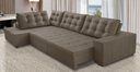 Ver imagem 1 de Sofá de Canto Retrátil e Reclinável com Molas 3,40x2,00 Esq Berlim Suede Mirra Decor