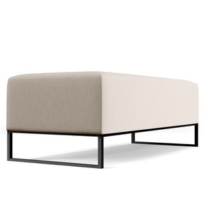 Puff Decorativo Sala de Estar Bali W01 Base Ferro 120x50 cm Linho Cru - Lyam Decor