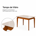 Ver imagem 4 de Mesa de Jantar Egeu 1,60m Madeira Maciça com Tampo de Vidro Madesala Mel | Off White