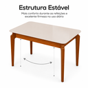 Ver imagem 5 de Mesa de Jantar Egeu 1,60m Madeira Maciça com Tampo de Vidro Madesala Mel | Off White