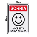 Ver imagem 2 de Combo 10 Placas de Sinalização Sorria Você Está Sendo Filmado 15x20 Acesso - P-26 F9e