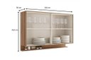 Ver imagem 3 de Armário Aéreo p/ Cozinha Alpha 2500 c/ 2 Portas c/ Vidro 120cm Freijo - Carraro