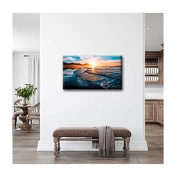 Quadro Paisagens e Natureza Amazing Beautiful Sunset C/ Moldura Marrom:100 X 70 Cm - 2
