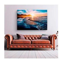 Quadro Paisagens e Natureza Amazing Beautiful Sunset C/ Moldura Marrom:100 X 70 Cm - 1