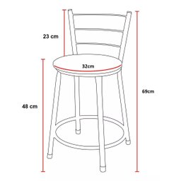 Banqueta Baixa para Cozinha Epoxi Branca:branco - 5