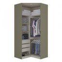 Ver imagem 2 de Módulo para Closet Canto com Espelho 2 Portas Iluminação Interna Exclusive Henn