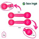 Ver imagem 4 de Kit de Halteres Revestidos Pares de 1,2 e 3 Kg - Rosa