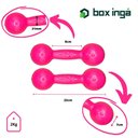 Ver imagem 3 de Kit de Halteres Revestidos Pares de 1,2 e 3 Kg - Rosa