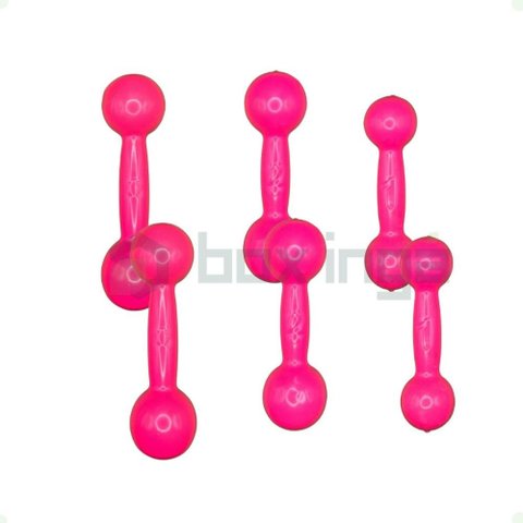 Kit de Halteres Revestidos Pares de 1,2 e 3 Kg - Rosa