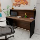 Ver imagem 2 de Balcão Atendimento Recepção Consultório 1400x600 Netmobil - Nogal