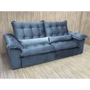 Ver imagem 4 de Sofá Retrátil Reclinável 2,30 m Cinza 330 Florença Plus