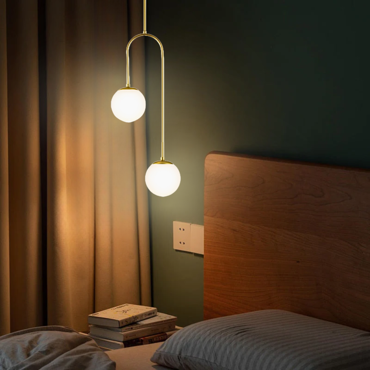 Ver imagem 5 de Luminária Pendente Teto 92cm Jabuticaba Globo Vidro 12cm G9 Dourada Kjdd-e-069-gold Gimpo